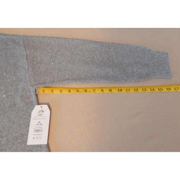 Women's Time And Tru V Neck Sequin Sweater GRAY Pullover Size XL (16-18) NWT - Picture 15 of 16